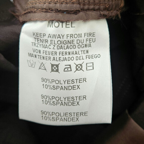 Motel Rocks Zoven Flare Trouser in Croc PU Brown Size Small Chocolate Brown - Picture 10 of 11